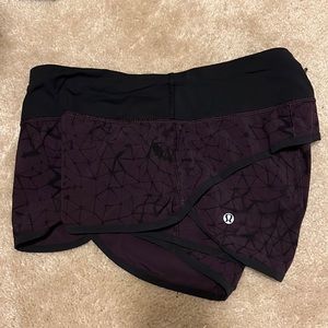 Lululemon speed shorts, size 4; maroon